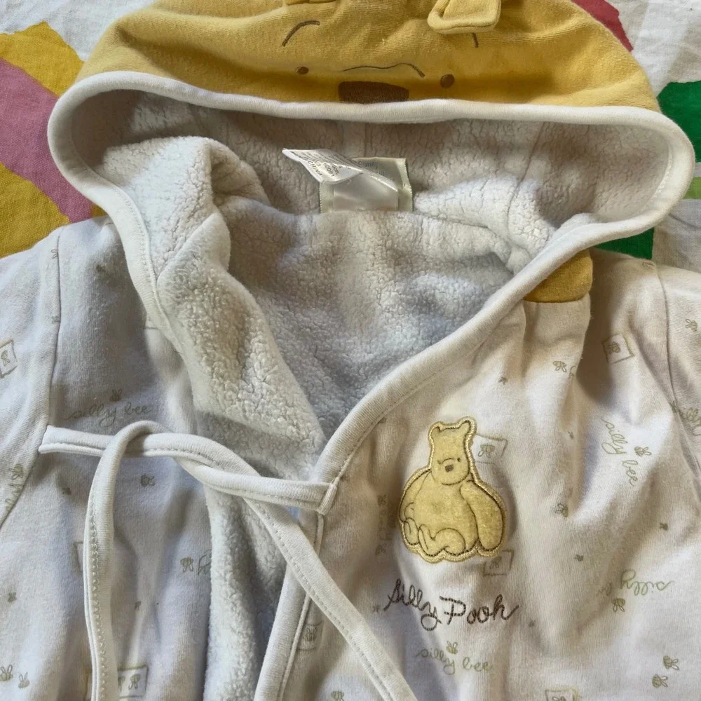 Classic Pooh Baby Sleep Sack Wearable Blanket Hooded Yellow Bear Ears 0-6 Months